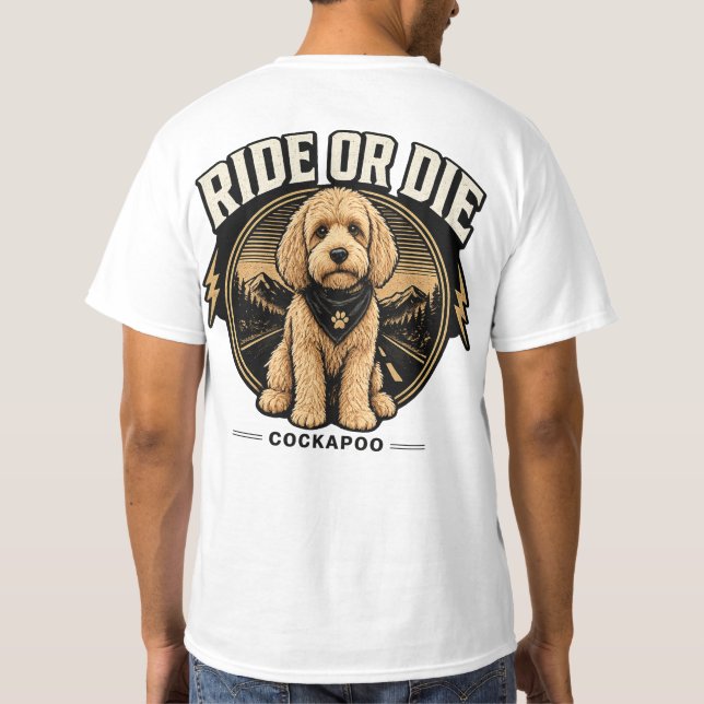T-Shirt Ride or Die Cockapoo – Cadeau pour proprié (Dos)