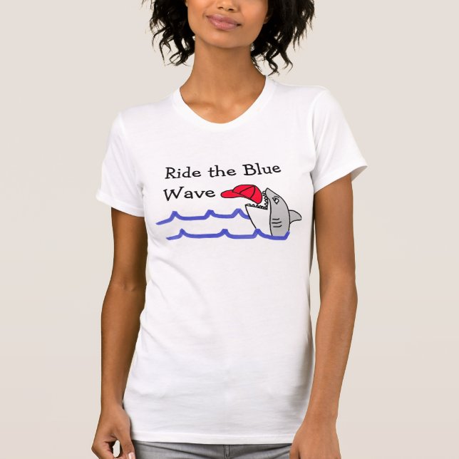 T-shirt Ride the Blue Wave Democrat Support Politique (Devant)