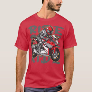 T-shirt Ride Vélo Vintage Racer Vitesse Moteur Sport Lover