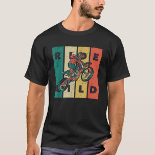 T-shirt Ride Wild Motocross Vélo Vintage Dirtbike Cadeau R