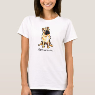 T-shirt Rides d'amour d'Art™ de -Laisse de Shar Pei de