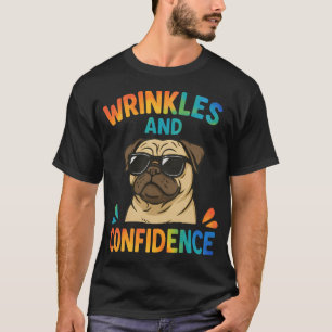 T-shirt Rides et Confiance Drôle de chien Pug avec des lun