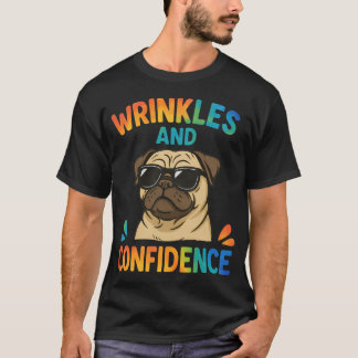 T-shirt Rides et Confiance Drôle de chien Pug avec des lun