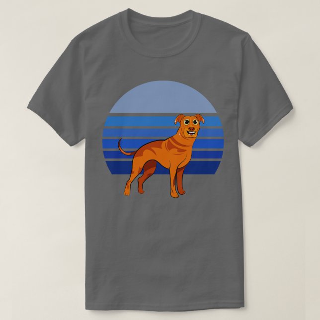 T-shirt Ridgelback de Rhodésie Chien Rétro Bleu 1 (Design devant)