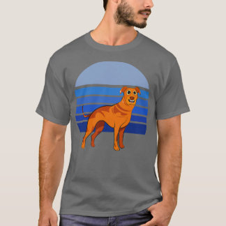 T-shirt Ridgelback de Rhodésie Chien Rétro Bleu 1