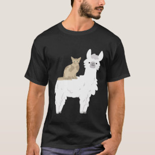 T-shirt Ridicule Chat Riding Llama Alpaca Amoureux des ani