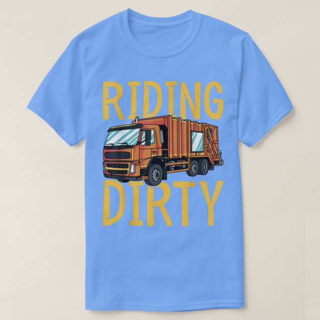 T-shirt Riding Dirty - Trash Garbage Kids City Trash Truck (Design devant)