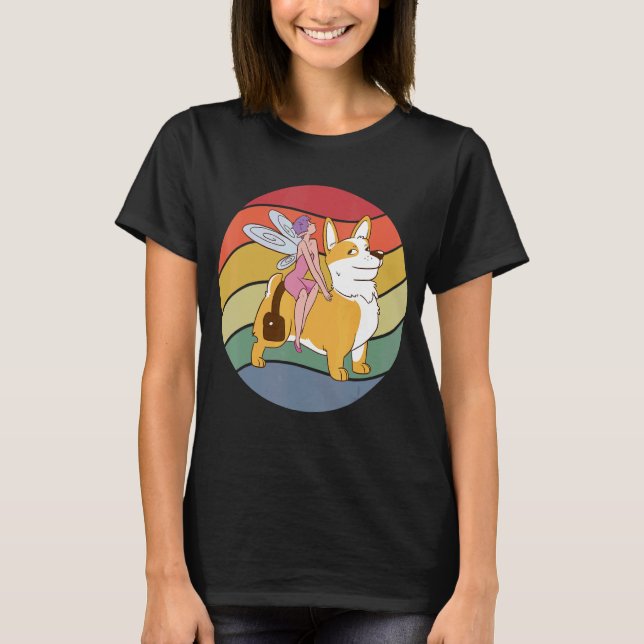 T-shirt Riding Fairy Corgi (Devant)