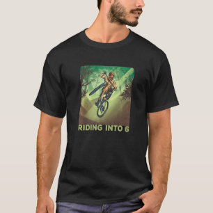 T-shirt Riding Into 6 Years 6th Birthday Boy Citation Bi