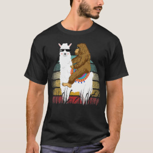 T-shirt Riding Llama Retro