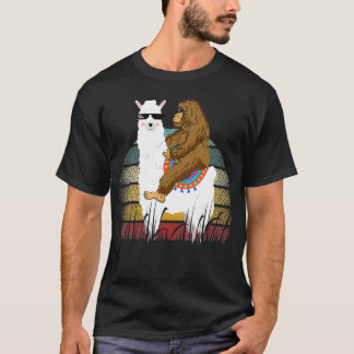 T-shirt Riding Llama Retro