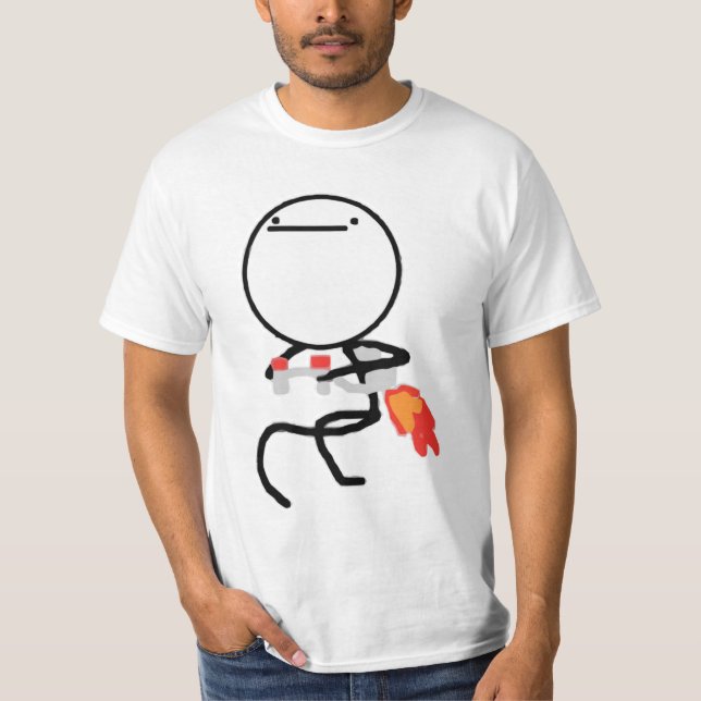 T-shirt Rien à faire ici font rage visage Meme (Devant)