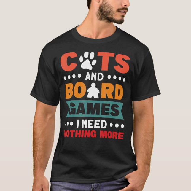 T-shirt rien de plus chat chats jeu de société jeux 2 (Devant)