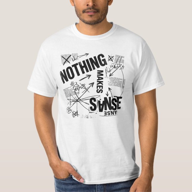 T-shirt RIEN N'A DE SENS | Statement Anti Design Brutalist (Devant)