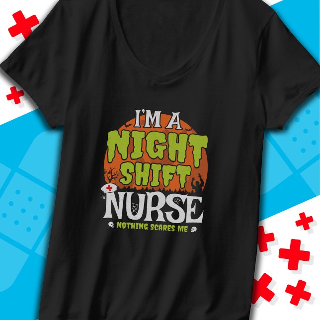 T-shirt Rien N'A Peur Drôle Halloween Night Shift Infirmiè (Créateur téléchargé)