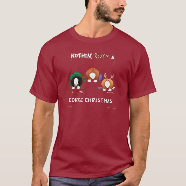 T-shirt Rien n'aboutent Noël de corgi (Devant)