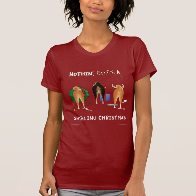 T-shirt Rien n'aboutent Noël de Shiba Inu (Devant)