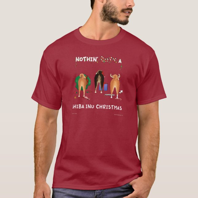 T-shirt Rien n'aboutent Noël de Shiba Inu (Devant)