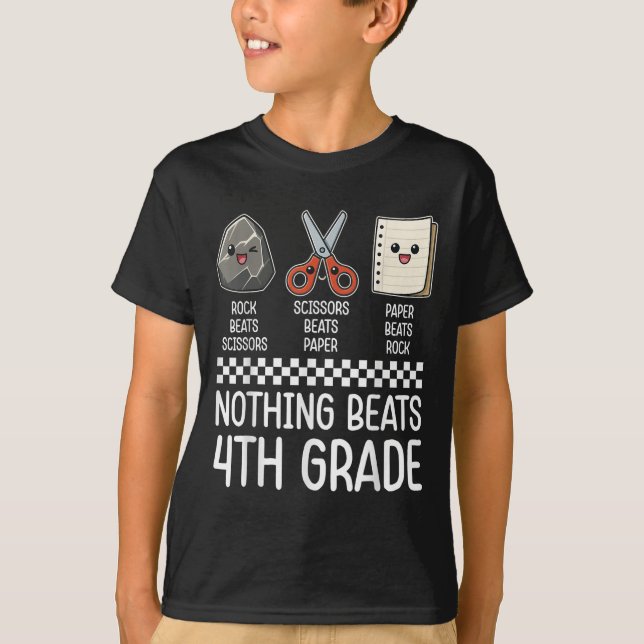 T-shirt Rien Ne bat la 4e année Drôle Retourner à l'école (Devant)