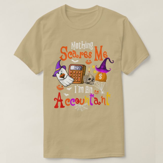 T-shirt Rien ne me fait peur Je suis comptable Halloween B (Design devant)