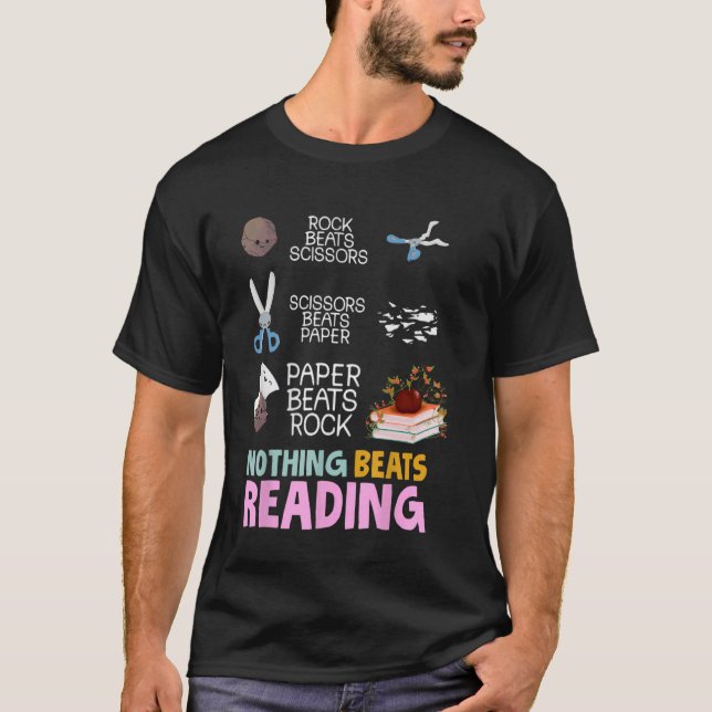 T-shirt Rien ne vaut la lecture de Funny Rock Paper Scisso (Devant)
