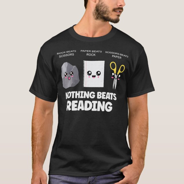 T-shirt Rien ne vaut la lecture Rock Paper Scissors Funny  (Devant)