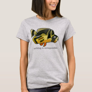 T-shirt Rien n'est Swimpossible Black Butterflyfish Fish