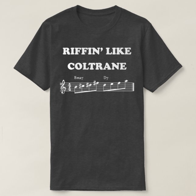 T-shirt Riffin Comme Coltrane Note de musique Saxophone Ja (Design devant)