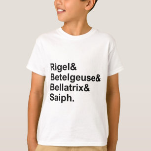 T-shirt Rigel Betelgeuse Bellatrix   Étoiles d'Orion