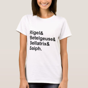 T-shirt Rigel Betelgeuse Bellatrix Saiph Étoiles d'Orion