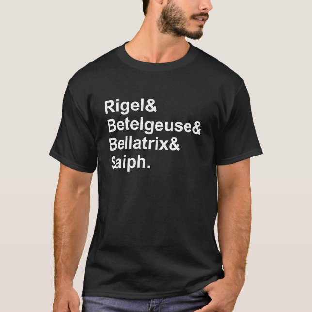 T-shirt Rigel Betelgeuse Bellatrix Saiph| Étoiles d'Orion (Devant)