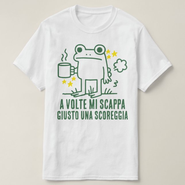 T-shirt rigolote grenouille qui pète Café (Design devant)