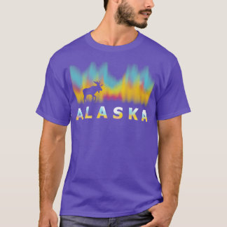 T-shirt Rindeer De L'Alaska Avec Lumières Polaires Et TShi