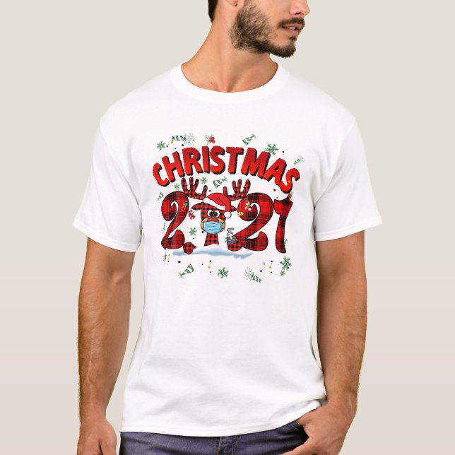 T-shirt Rindeer En Masque S Drôle Joyeux Noël 2021 (Devant)
