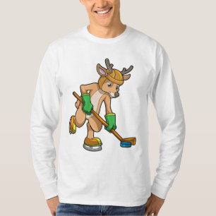 T-shirt Rinder au hockey sur glace avec bâton de hockey