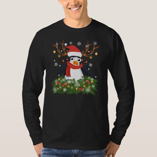 T-shirt Rinder de Noël des pingouins (Devant)