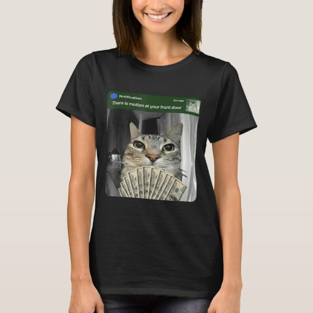 T-shirt Ring Cat With Motion Meme  (Devant)