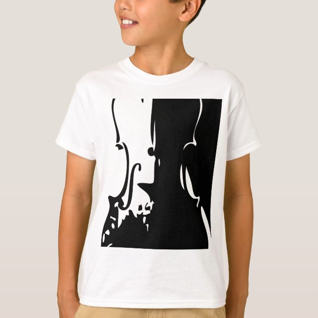 T-shirt Ringer pour violon géant pour enfants (Devant)