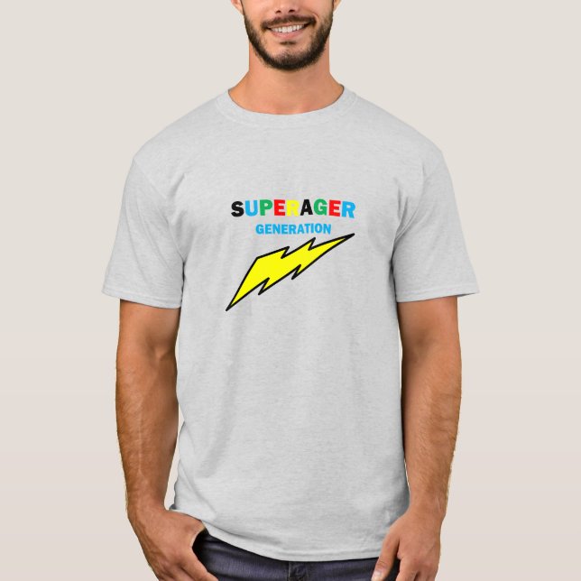 T-shirt Ringer SuperAger pour hommes (Devant)