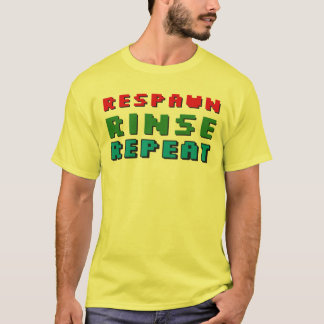 T-shirt Rinse Respawn Répéter Gamer Adulte