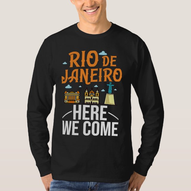 T-shirt Rio de Janeiro Brazil City Trip Skyline Map Travel (Devant)