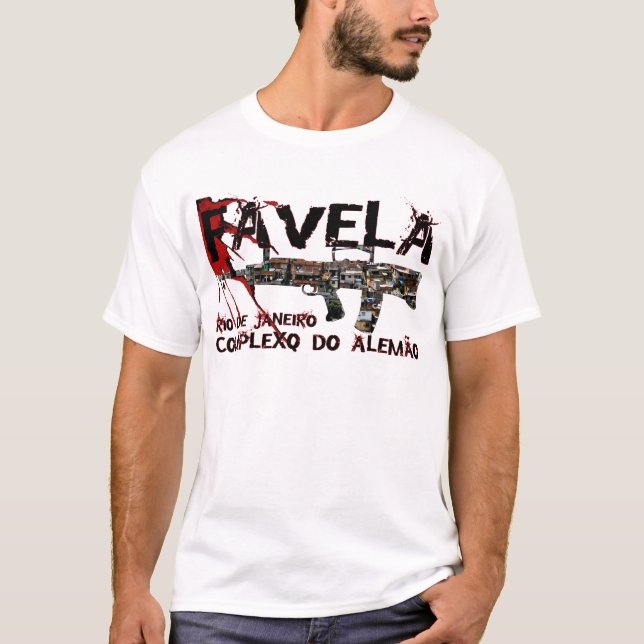 T-shirt Rio de Janeiro Favela (taudis/ville d'hutte) (Devant)