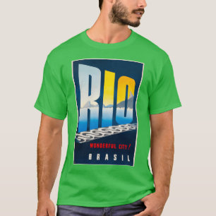 T-shirt Rio Wonderful City poster de voyage vintage