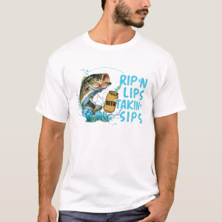 T-shirt Rip'n Lips Talking Sips Amusant pêcheur
