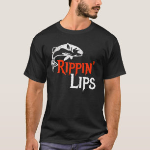 T-shirt Rippin Lips Pêcheur Pêcheur Angler Bass Walleye