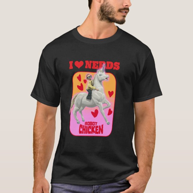 T-shirt Ripple Junction x Robot Chicken J'adore les nerds  (Devant)