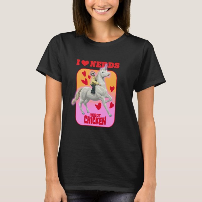 T-shirt Ripple Junction x Robot Chicken J'adore les nerds  (Devant)