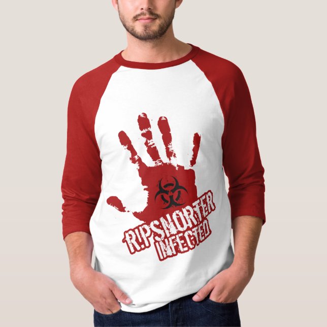 T-shirt Ripsnorter a infecté le 3/4 raglan de base de (Devant)