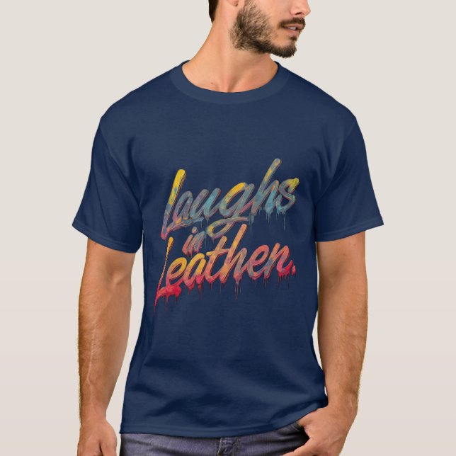 T-shirt Rire en cuir (Devant)