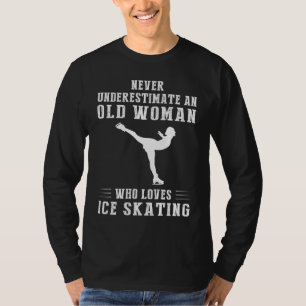 T-shirt Rires : Vieux Mans Patinage Sur Glace Ski